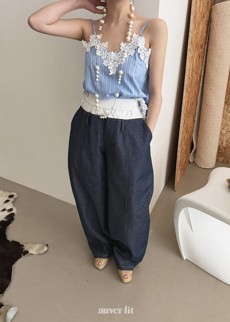 Auver_Fit - Korean Women Fashion - #womensfashion - Double Roll-Up Denim Pants - 5