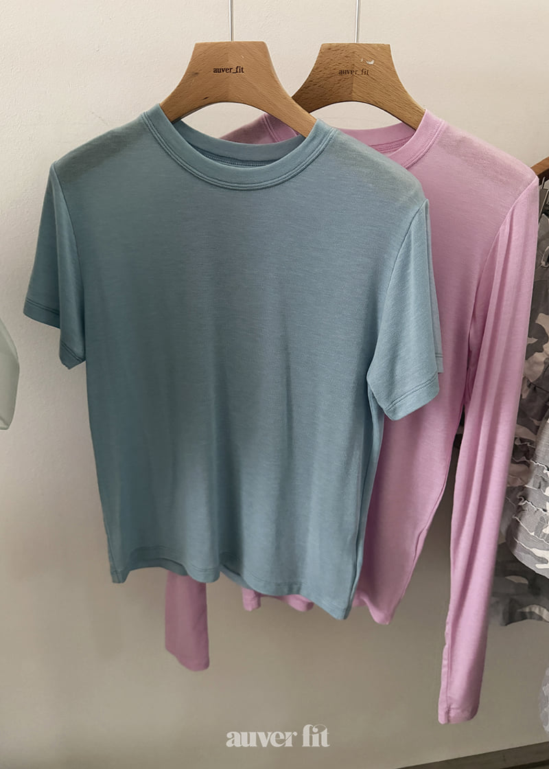 Auver_Fit - Korean Women Fashion - #womensfashion - Mild Round Short Sleeve Tee - 5