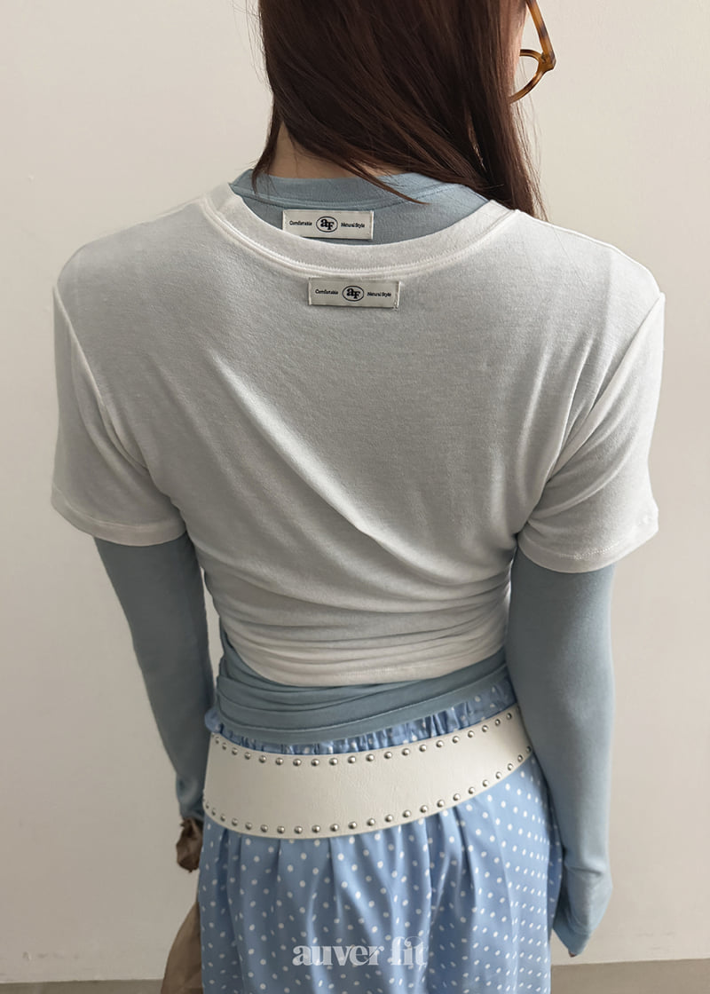 Auver_Fit - Korean Women Fashion - #womensfashion - Mild Round Short Sleeve Tee - 7