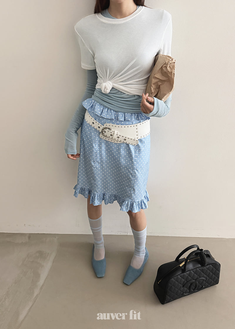 Auver_Fit - Korean Women Fashion - #womensfashion - Double Frill Dot Skirt - 7