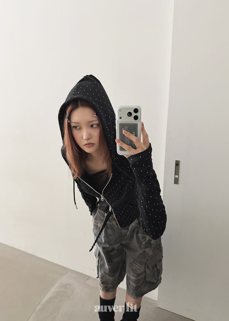 Auver_Fit - Korean Women Fashion - #womensfashion - Dot Hood Jumper - 10
