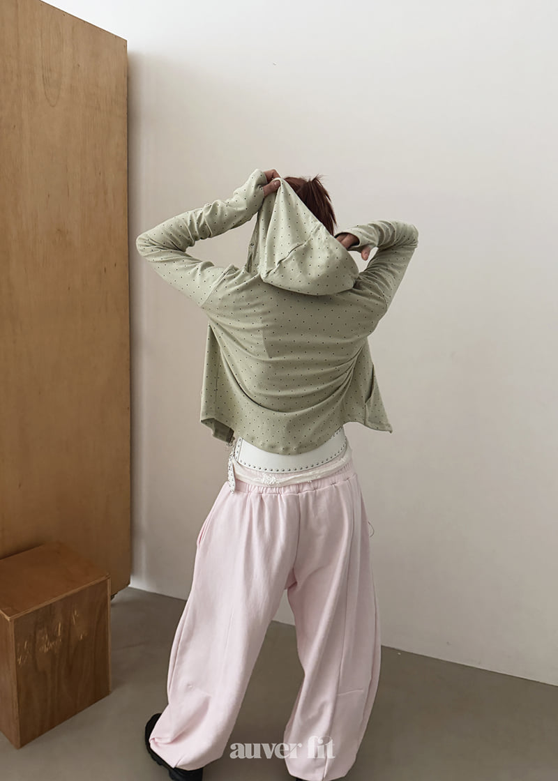 Auver_Fit - Korean Women Fashion - #womensfashion - Dot Hood Jumper - 6