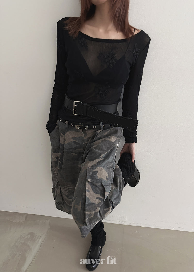 Auver_Fit - Korean Women Fashion - #womensfashion - Motif Off-Shoulder Tee - 2