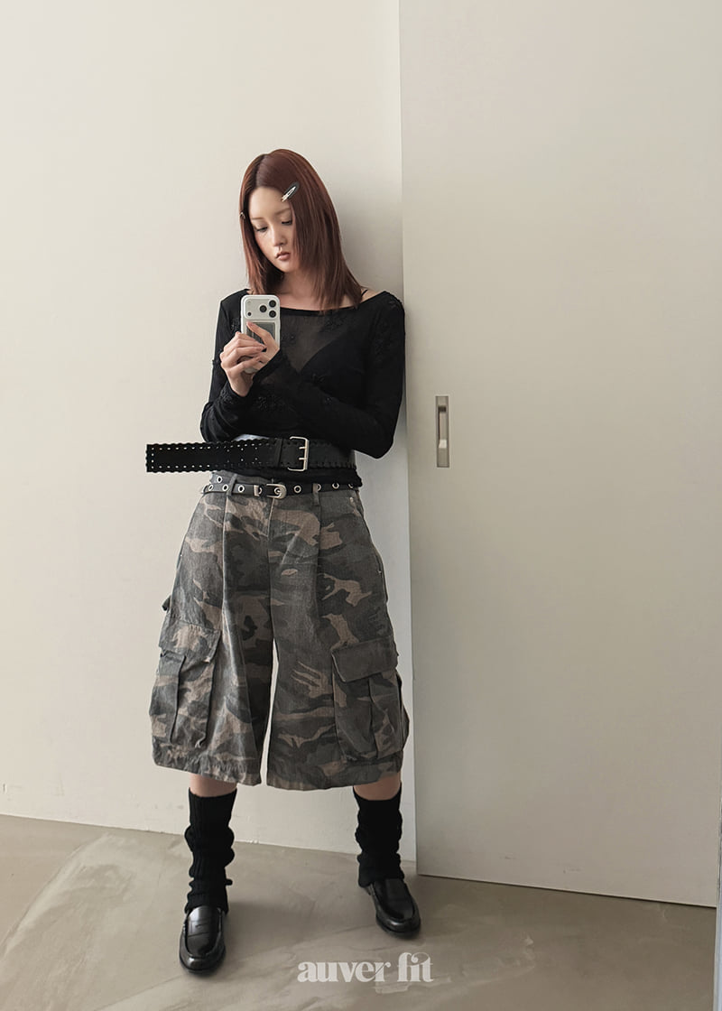 Auver_Fit - Korean Women Fashion - #womensfashion - Military Cargo Shorts - 2