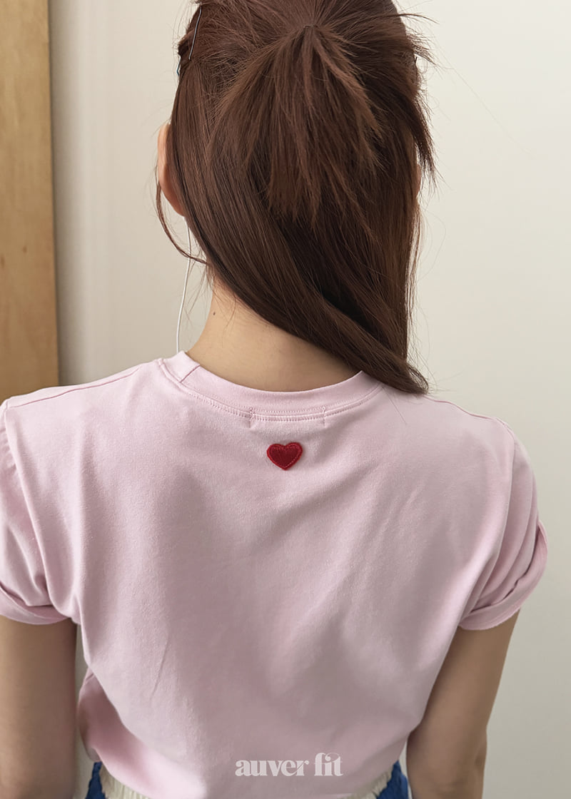 Auver_Fit - Korean Women Fashion - #womensfashion - Ribbon Heart Tee - 7