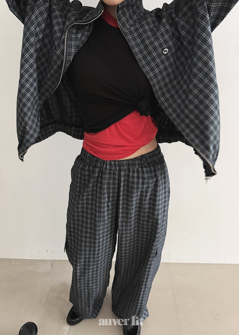 Auver_Fit - Korean Women Fashion - #womensfashion - Check Track Zip-Up - 5