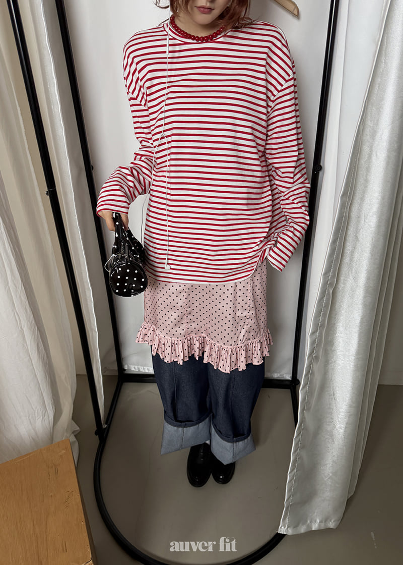 Auver_Fit - Korean Women Fashion - #womensfashion - Striped Long Sleeve Tee - 7