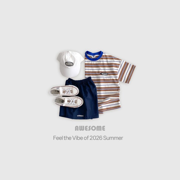 Awesome Bebe - Korean Children Fashion - #stylishchildhood - With Stripe Short Sleeve Tee - 4