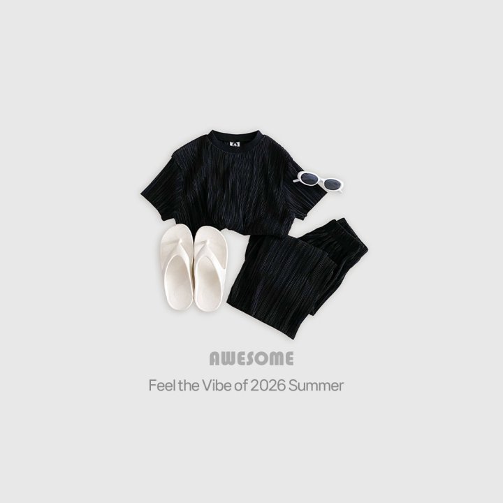 Awesome Bebe - Korean Children Fashion - #childofig - Pleats Top Bottom Set - 12