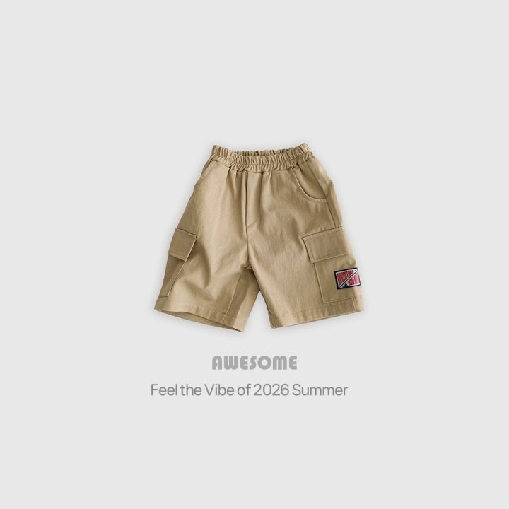 Awesome Bebe - Korean Children Fashion - #childrensboutique - Cargo Label Half Pants - 9
