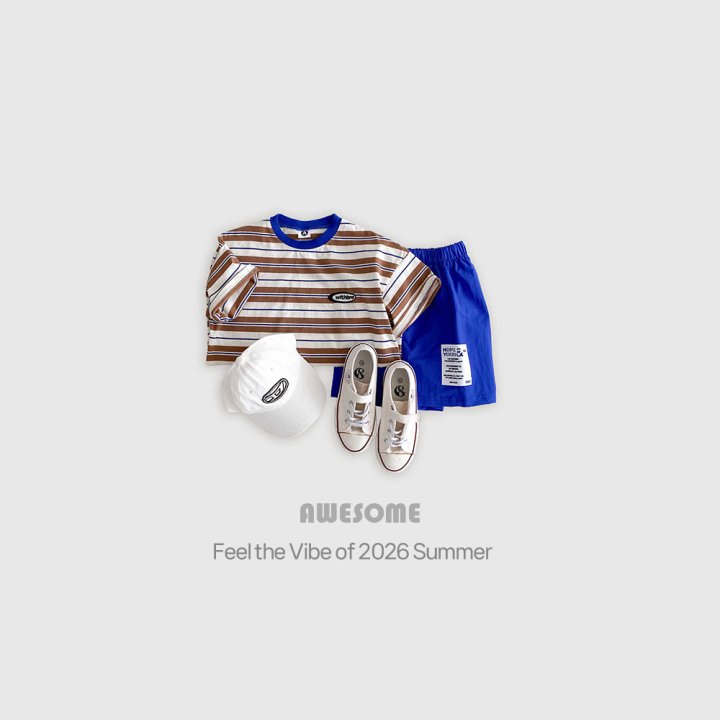 Awesome Bebe - Korean Children Fashion - #childrensboutique - With Stripe Short Sleeve Tee - 5