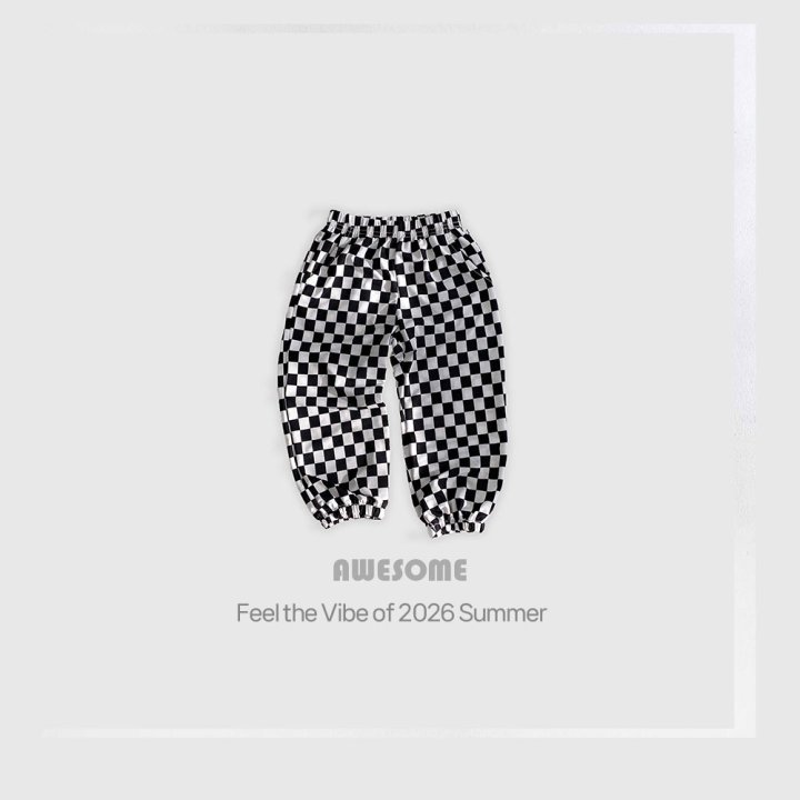 Awesome Bebe - Korean Children Fashion - #childrensboutique - Check Ice Jogger Pants