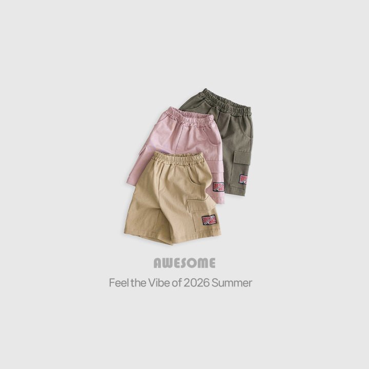 Awesome Bebe - Korean Children Fashion - #designkidswear - Cargo Label Half Pants - 10