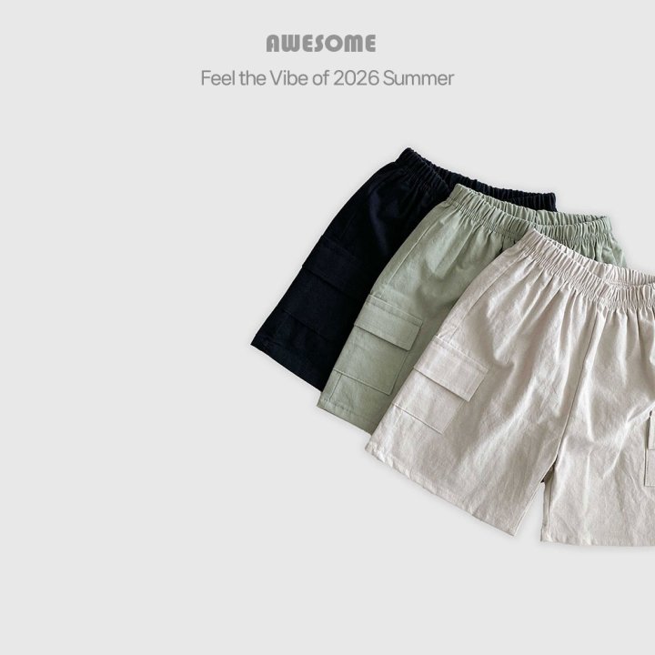 Awesome Bebe - Korean Children Fashion - #designkidswear - Linen Cargo Half Pants - 9