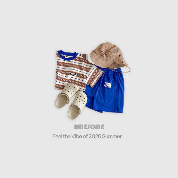 Awesome Bebe - Korean Children Fashion - #designkidswear - With Stripe Short Sleeve Tee - 6