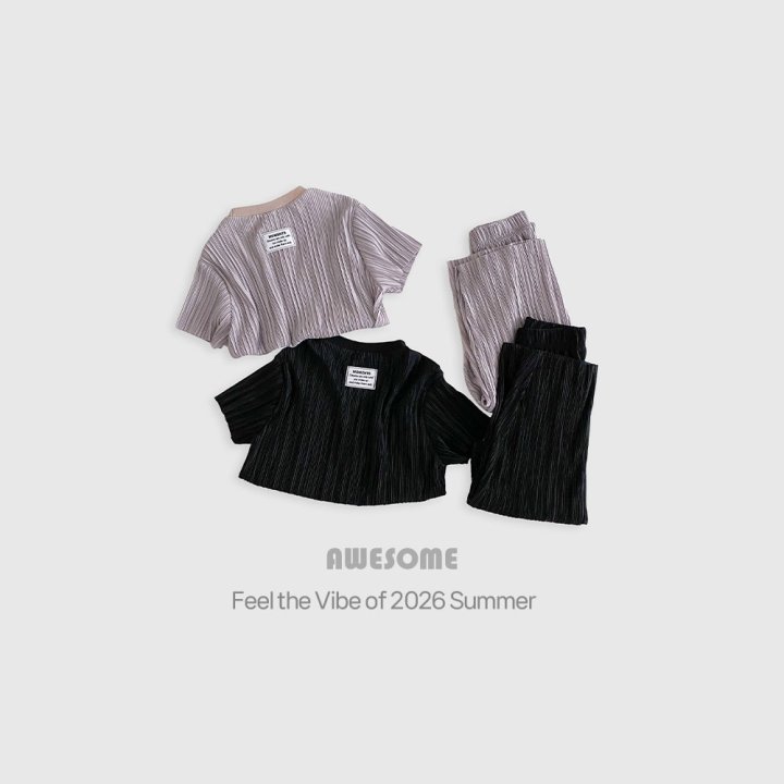 Awesome Bebe - Korean Children Fashion - #designkidswear - Pleats Top Bottom Set