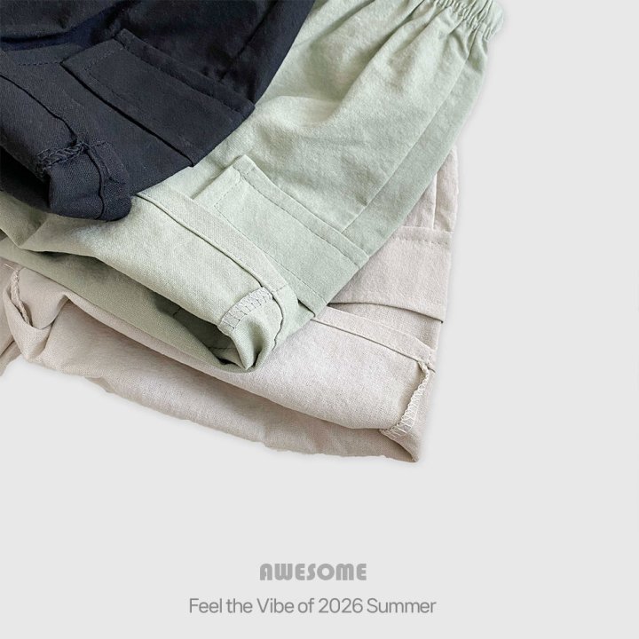 Awesome Bebe - Korean Children Fashion - #discoveringself - Linen Cargo Half Pants - 10