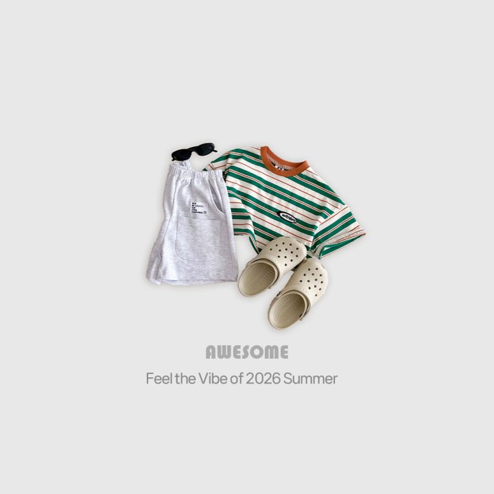 Awesome Bebe - Korean Children Fashion - #discoveringself - With Stripe Short Sleeve Tee - 7
