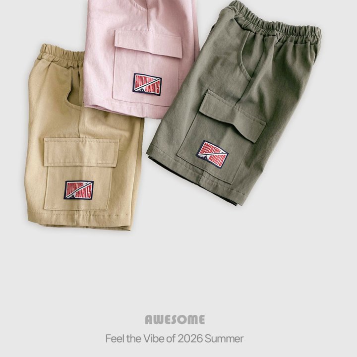 Awesome Bebe - Korean Children Fashion - #fashionkids - Cargo Label Half Pants - 12