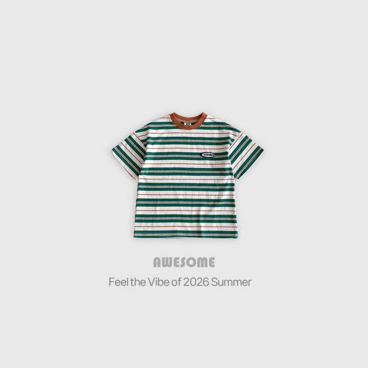 Awesome Bebe - Korean Children Fashion - #kidsshorts - With Stripe Short Sleeve Tee - 9