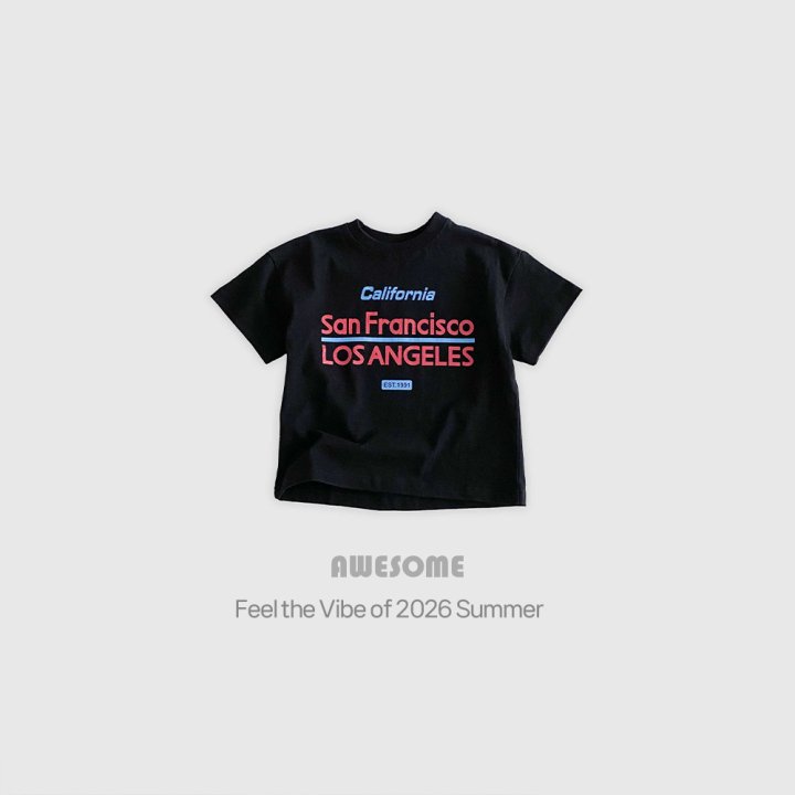 Awesome Bebe - Korean Children Fashion - #kidsshorts - California Short Sleeve Tee - 7