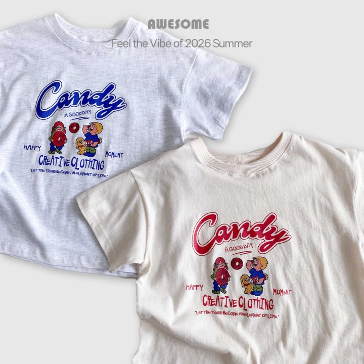 Awesome Bebe - Korean Children Fashion - #kidsshorts - Candy Short Sleeve Tee - 6