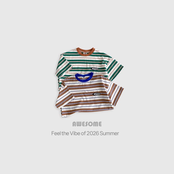 Awesome Bebe - Korean Children Fashion - #kidzfashiontrend - With Stripe Short Sleeve Tee - 11