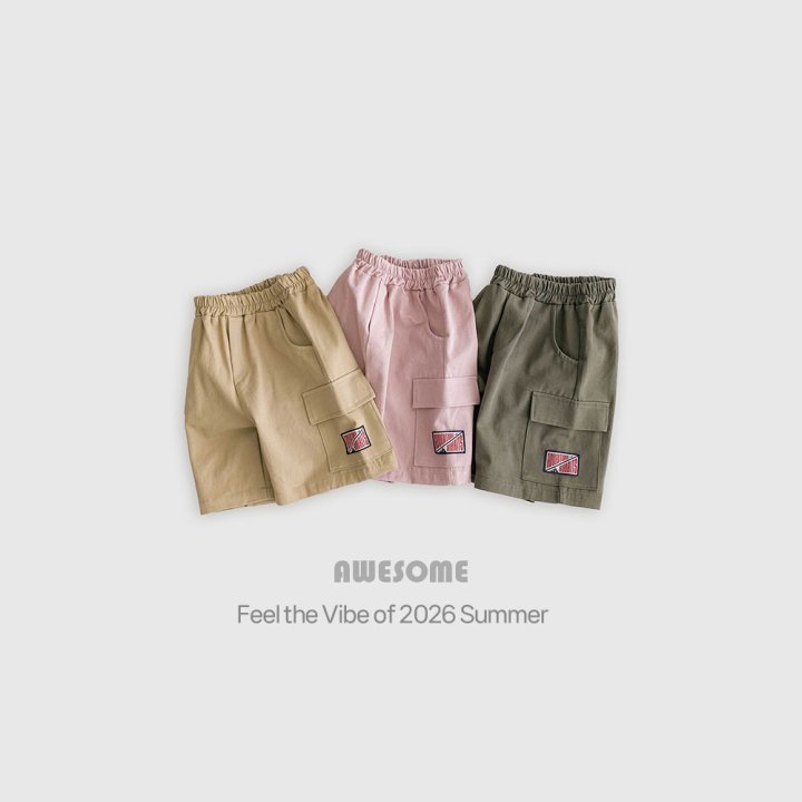 Awesome Bebe - Korean Children Fashion - #littlefashionista - Cargo Label Half Pants