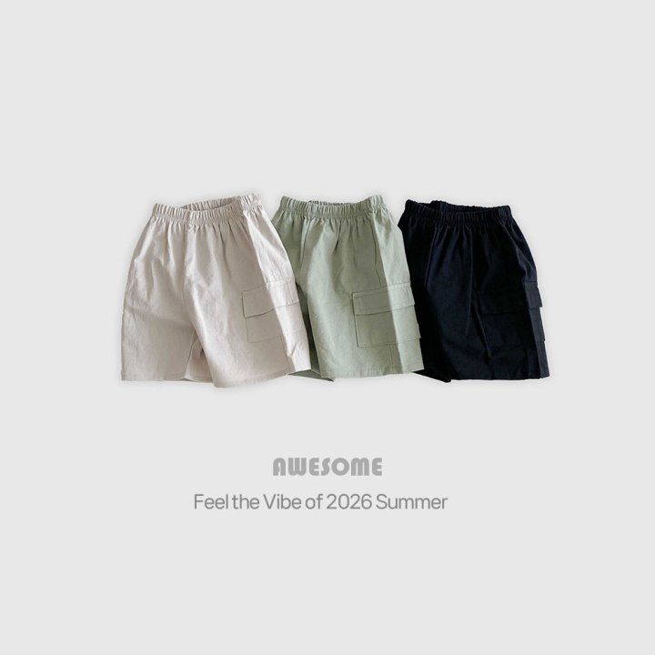 Awesome Bebe - Korean Children Fashion - #magicofchildhood - Linen Cargo Half Pants