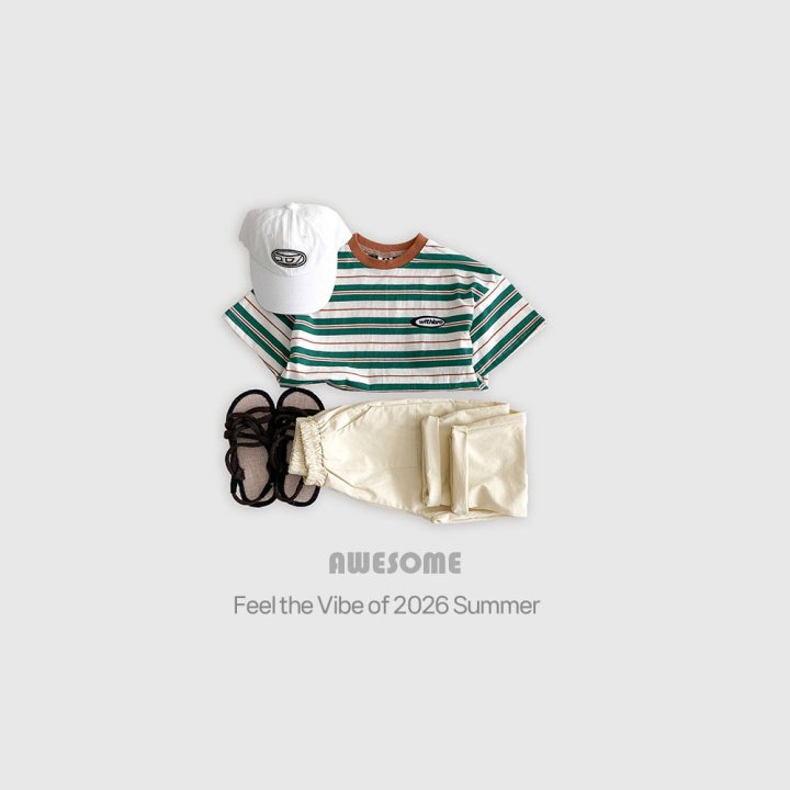 Awesome Bebe - Korean Children Fashion - #stylishchildhood - With Stripe Short Sleeve Tee - 3