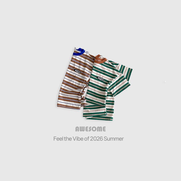 Awesome Bebe - Korean Children Fashion - #todddlerfashion - With Stripe Short Sleeve Tee