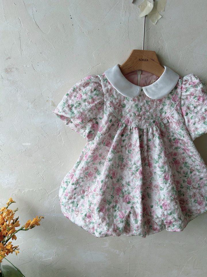 Azalea - Korean Children Fashion - #Kfashion4kids - Jacquard Rose One-piece - 6
