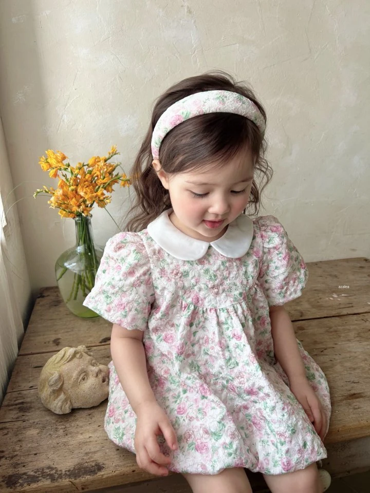 Azalea - Korean Children Fashion - #childofig - Jacquard Rose One-piece - 11