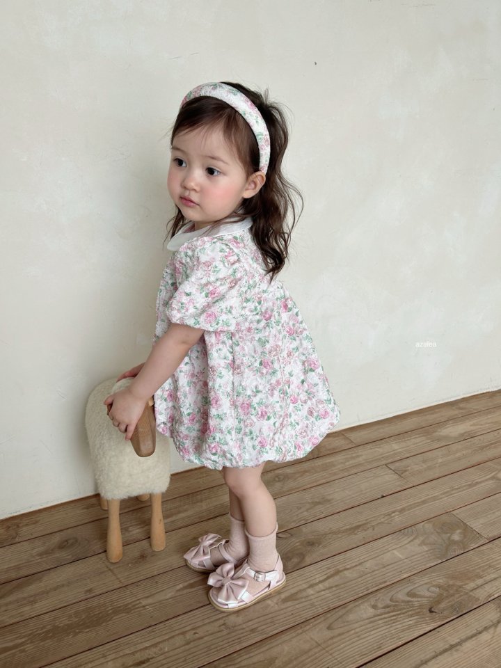Azalea - Korean Children Fashion - #childofig - Jacquard Rose One-piece - 12