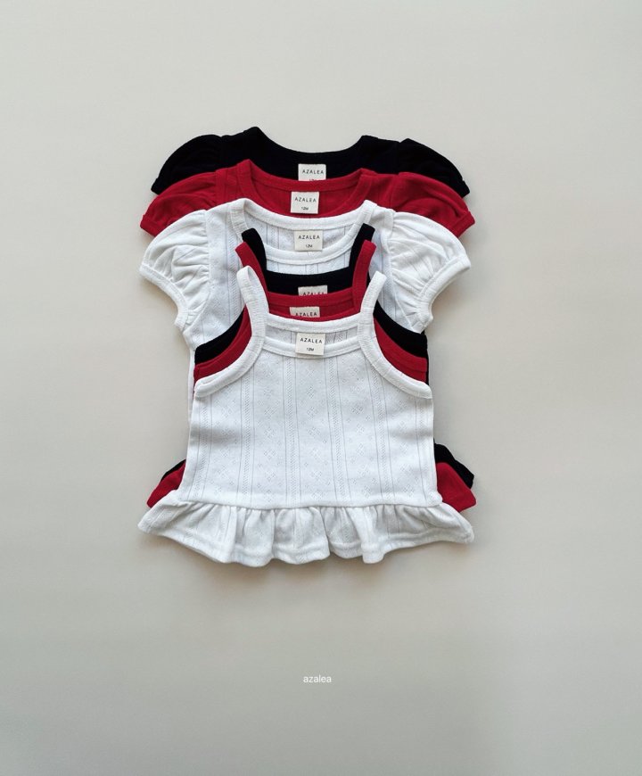 Azalea - Korean Children Fashion - #childrensboutique - Red Flavor Sleeveless Set - 8