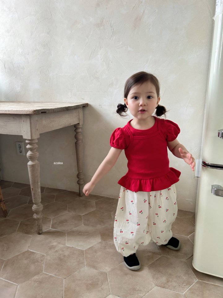 Azalea - Korean Children Fashion - #fashionkids - Red Flavor Sleeveless Set - 11