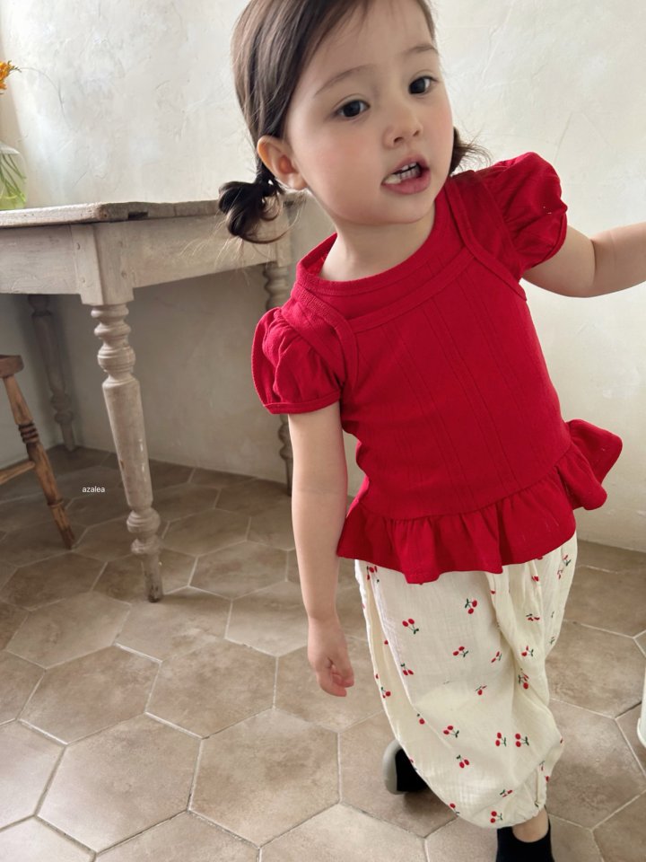 Azalea - Korean Children Fashion - #kidsshorts - Red Flavor Sleeveless Set - 12