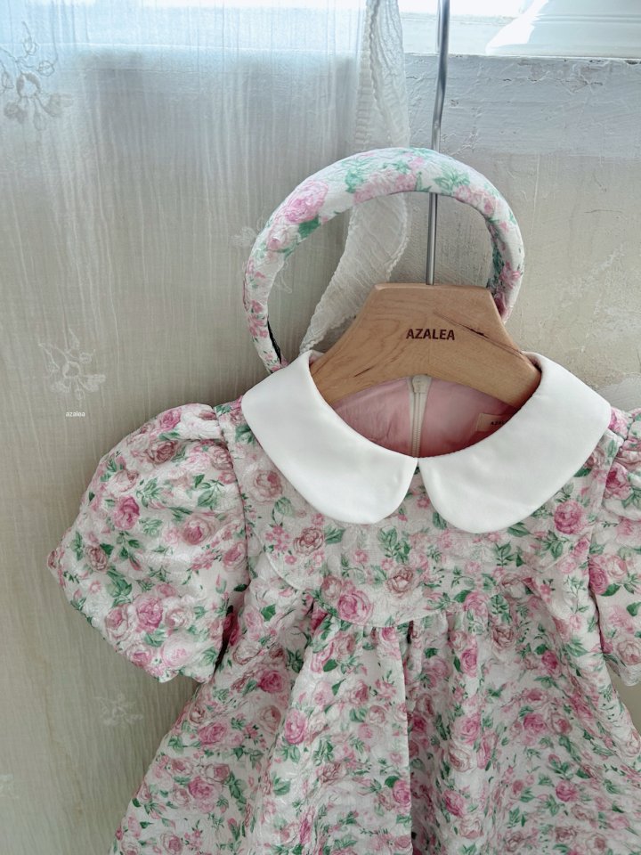 Azalea - Korean Children Fashion - #kidzfashiontrend - Jacquard Rose One-piece - 5