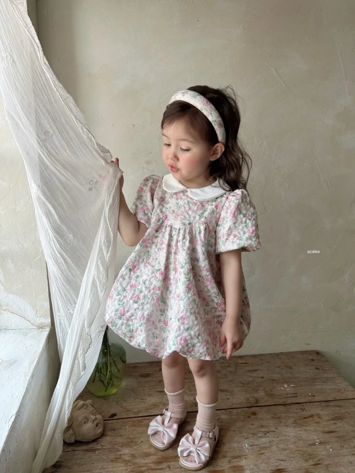 Azalea - Korean Children Fashion - #magicofchildhood - Jacquard Rose One-piece - 8