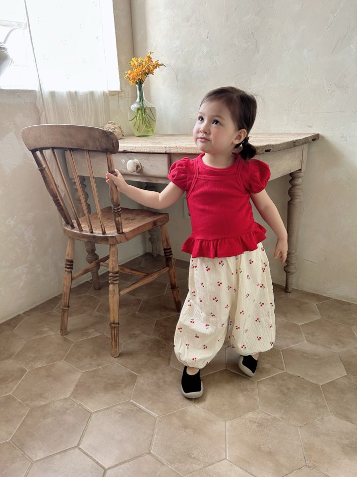 Azalea - Korean Children Fashion - #minifashionista - Cherry Bubble Pants - 10