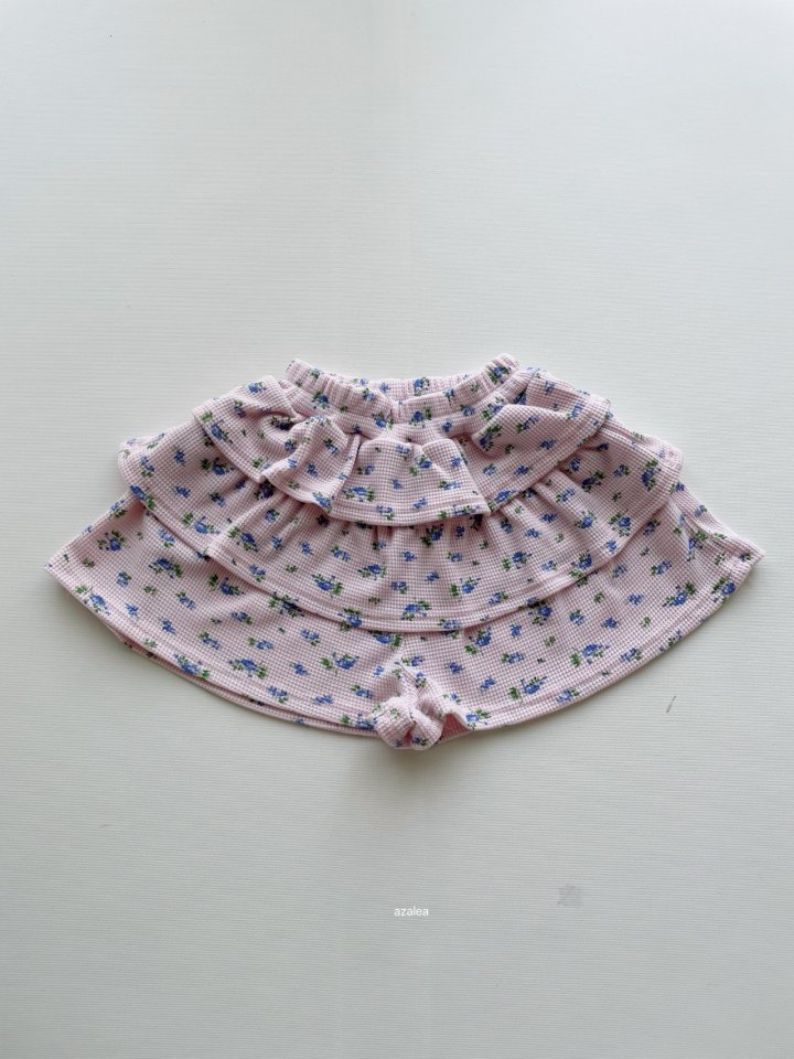 Azalea - Korean Children Fashion - #minifashionista - Berry Waffle Tiered Pants - 6