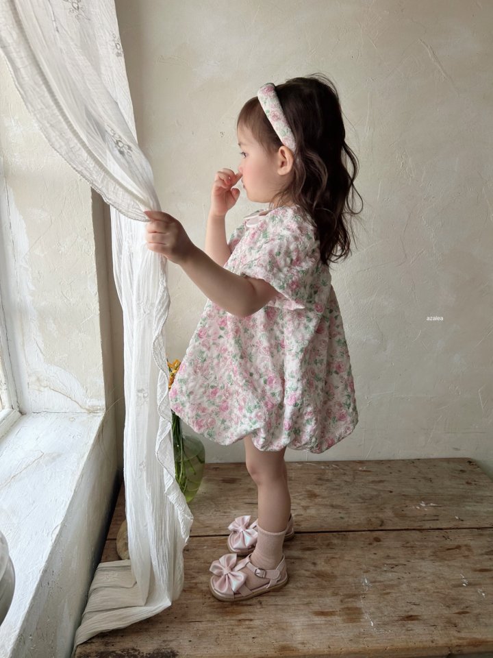 Azalea - Korean Children Fashion - #prettylittlegirls - Jacquard Rose One-piece - 10