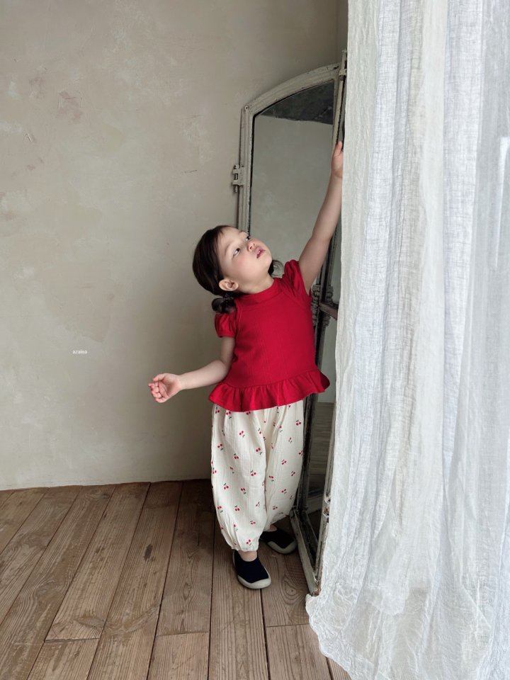 Azalea - Korean Children Fashion - #todddlerfashion - Cherry Bubble Pants - 12