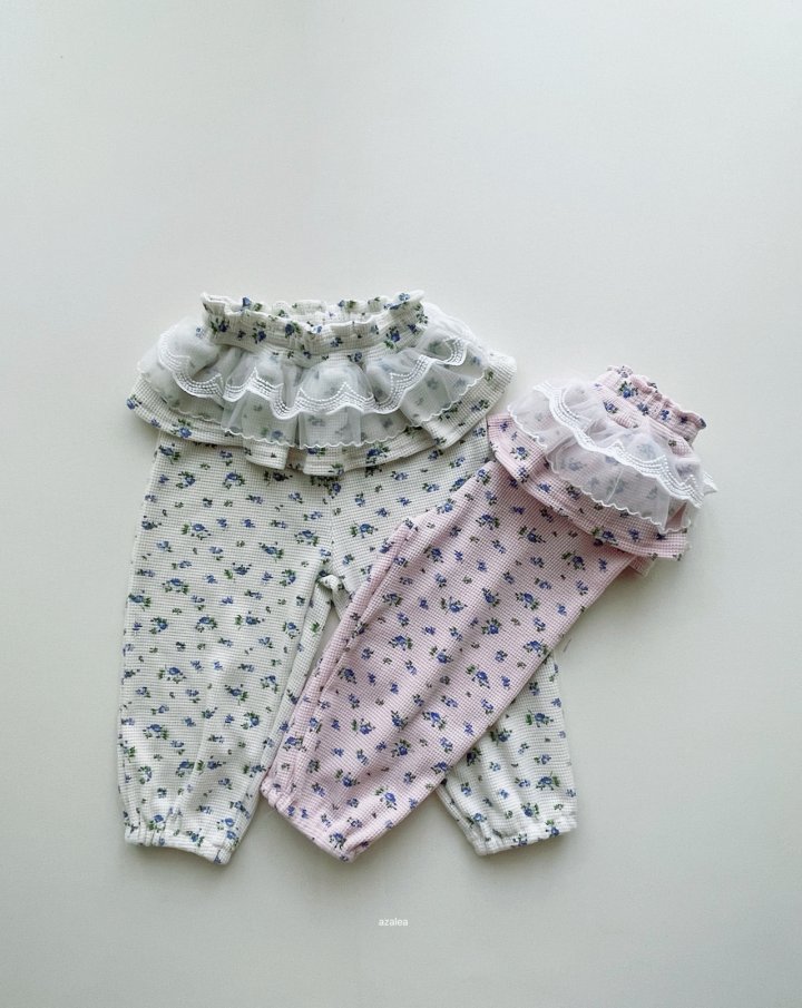 Azalea - Korean Children Fashion - #toddlerclothing - Berry Waffle Jogger Pants - 8