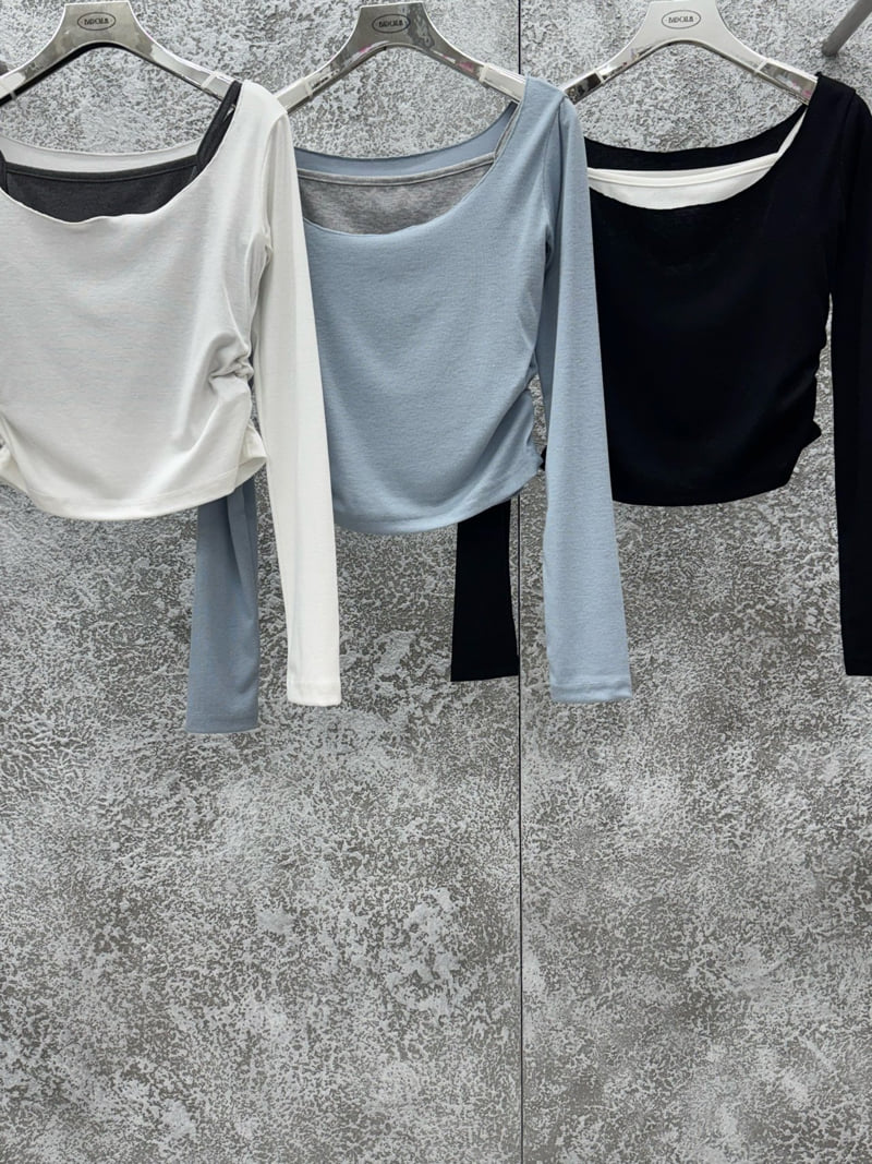 Badcalm - Korean Women Fashion - #momslook - Layered Shirring Tee - 9