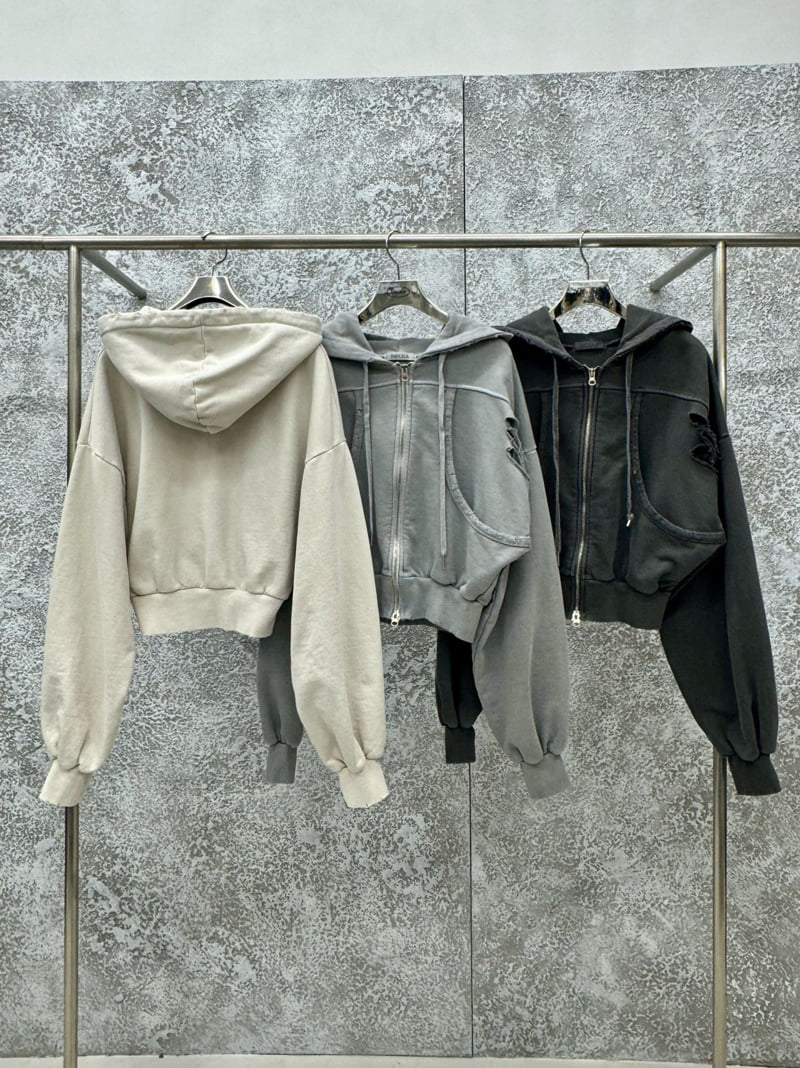 Badcalm - Korean Women Fashion - #momslook - Vintage Pigment Hoodie Jumper - 12