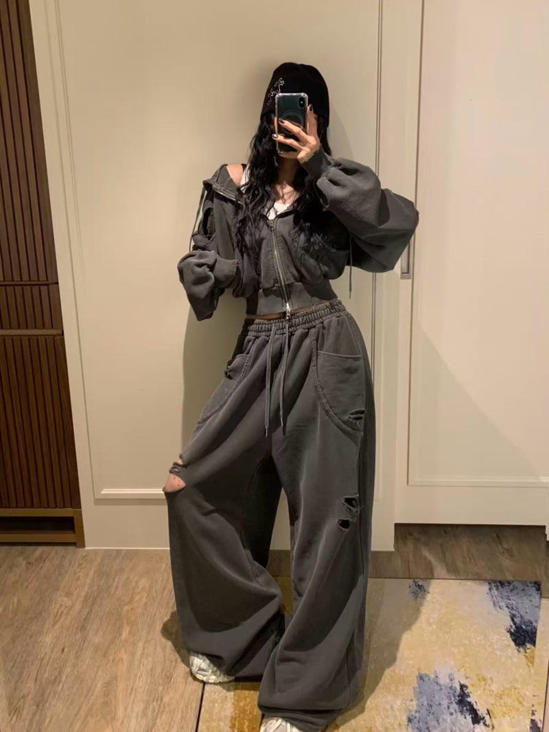 Badcalm - Korean Women Fashion - #momslook - Vintage Pigment Pants
