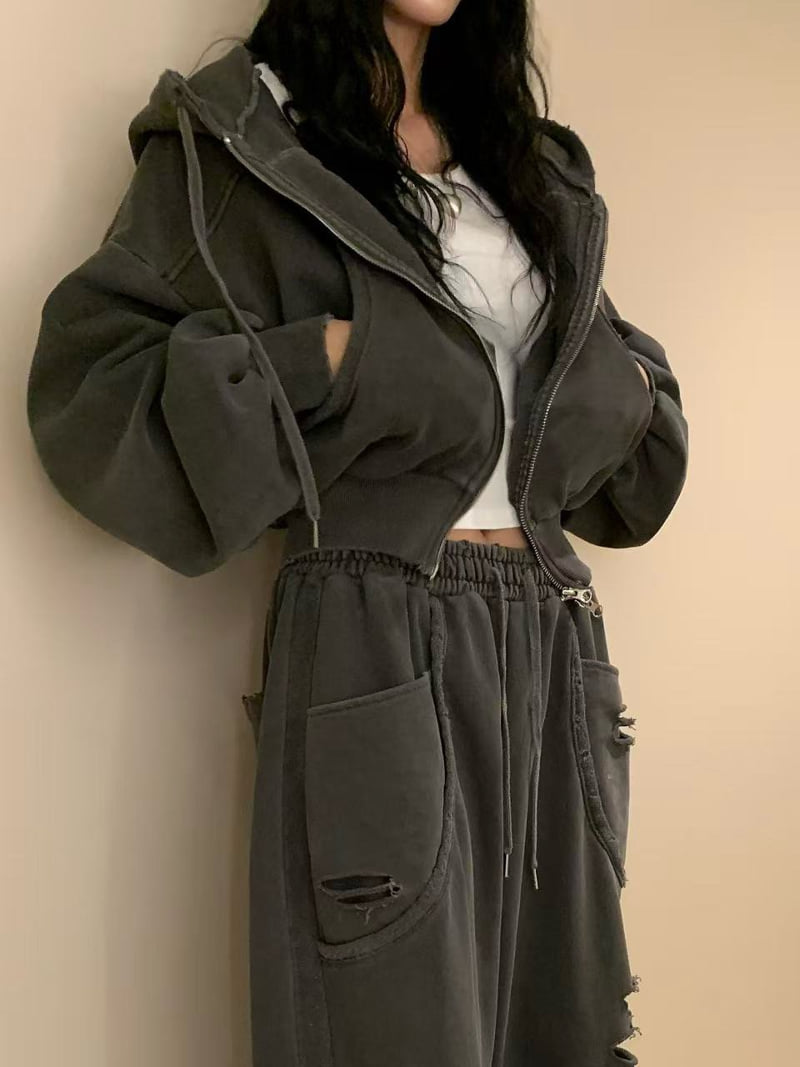 Badcalm - Korean Women Fashion - #momslook - Vintage Pigment Pants - 3