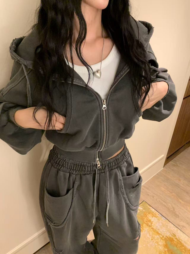 Badcalm - Korean Women Fashion - #momslook - Vintage Pigment Pants - 5