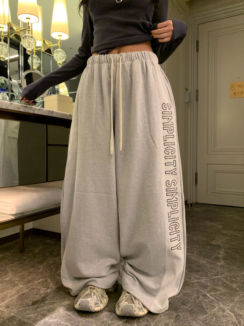 Badcalm - Korean Women Fashion - #momslook - City Embroidery Pants - 10